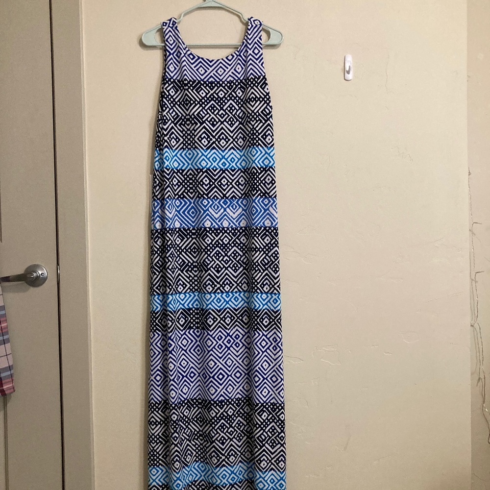 Tommy Bahama Long Blue & Black Dress